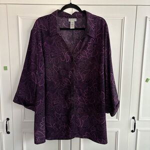 Catherines Dark Purple Paisley Blouse